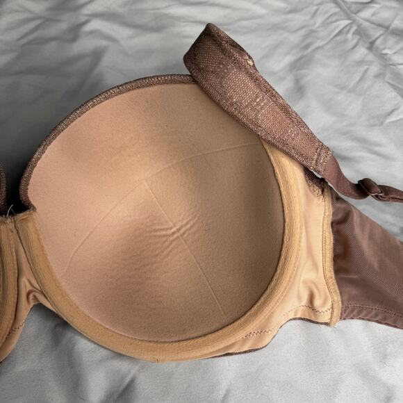 Soma Women's sz 38D Stunning Support Geo Lace Full Coverage Bra Brown/Dark Beige - Picture 8 of 8